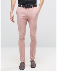 Asos Super Skinny Heritage Smart Pants In Pink
