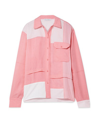 Pink Patchwork Dress Shirt