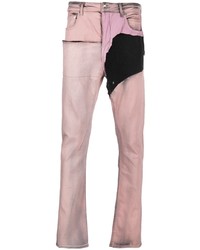 Pink Patchwork Skinny Jeans