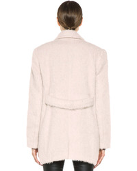 BLK DNM Double Breasted Wool Blend Coat In Dusty Pink