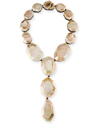 Viktoria Hayman Faceted Pink Mother Of Pearl Lariat Necklace