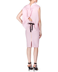 Roland Mouret High Waist Wool Crepe Pencil Skirt Light Pink