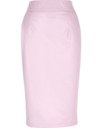 River Island Light Pink Leather Look Pencil Skirt