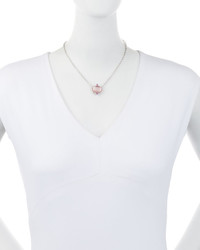 Judith Ripka Allure Oval Pink Mother Of Pearl Doublet Pendant Necklace