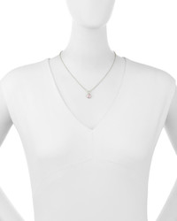 Judith Ripka Linen Pink Crystal Heart Pendant Necklace