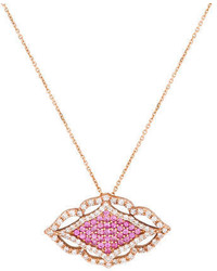 Sara Weinstock Pink Sapphire Diamond Lace Pendant