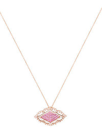 Sara Weinstock Pink Sapphire Diamond Lace Pendant