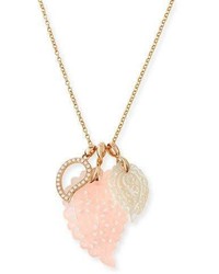Tamara Comolli Signature India Leaf Pendant Necklace With Diamonds In 18k Rose Gold