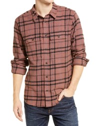 Madewell Perfect Plaid Slub Flannel Long Sleeve Button Up Shirt In Burnt Soil At Nordstrom