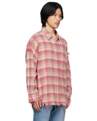 R13 Pink Shredded Seam Shirt