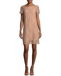 Burberry Short Sleeve Check Lace Dress