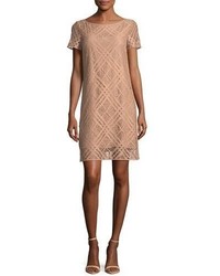 Burberry Short Sleeve Check Lace Dress