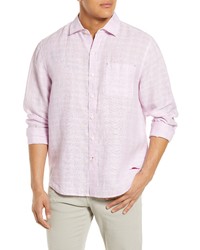 Tommy Bahama Ventana Plaid Linen Button Up Shirt In Pale Passi At Nordstrom