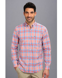 Lacoste Glc Long Sleeve Plaid Button Down Woven Shirt