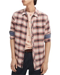 Scotch & Soda Iconic Check Snap Front Western Shirt