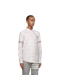 Thom Browne Pink And Blue Oxford Check Armband Shirt