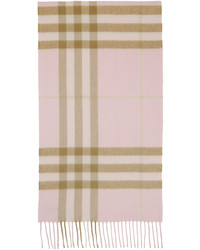 Burberry Pink Cashmere Check Classic Scarf