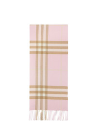 Burberry Pink Cashmere Classic Check Scarf