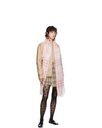 Burberry Pink Check Gauze Giant Scarf