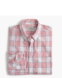 J.Crew Secret Wash Shirt In Exploded Pink Check