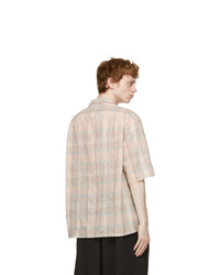 Lemaire Pink And Brown Check Short Sleeve Shirt