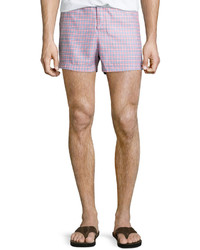 Pink Plaid Swim Shorts