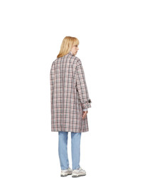 Opening Ceremony Pink Oversized Plaid Trench Coat