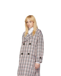 Opening Ceremony Pink Oversized Plaid Trench Coat