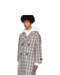 Opening Ceremony Pink Plaid Oversized Trench Coat
