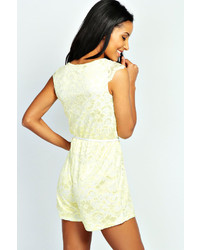 Boohoo Leah All Over Lace Scallop Trim Playsuit