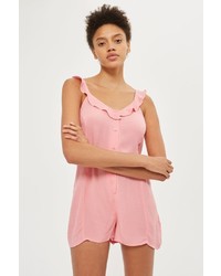 Topshop Frill Neck Camisole Playsuit