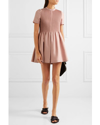 Valentino Pleated Wool And Silk Blend Playsuit Pink