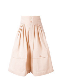 Pink Pleated Bermuda Shorts