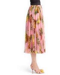 Dolce & Gabbana Dolcegabbana Pineapple Print Pleated Midi Skirt