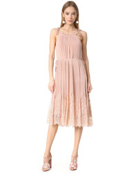 Whistles Lillan Pleated Lace Mix Dress