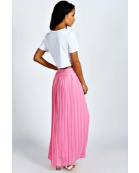 Boohoo Kadie Pleated Woven Maxi Skirt