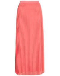 Dorothy Perkins Pink Pleated Georgette Maxi Skirt