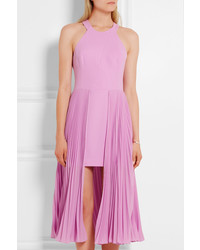 Halston Heritage Pleated Crepe Midi Dress Violet