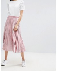 Asos Tall Asos Tall Pleated Midi Skirt In Velvet