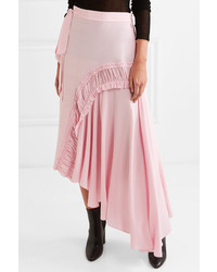 Preen Line Gracia Asymmetric Shirred Midi Skirt