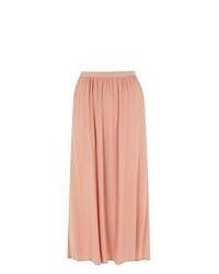New Look Pink Crinkle Midi Skirt