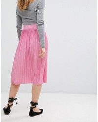 Pull&Bear Pleat Detail Midi Skirt