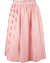 Suno Pleated Faux Leather Skirt 4