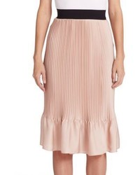 Tome Pleated Satin Skirt