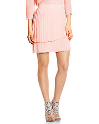 Vince Camuto Pink Accordion Pleated Faux Wrap Mini Skirt