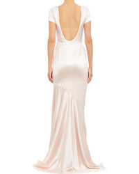 Katie Ermilio Open Back Fit And Flare Gown