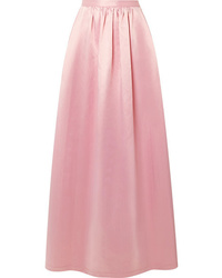 Rosie Assoulin Pleated Cotton Blend Satin Maxi Skirt