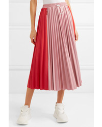 Moncler Pleated Satin Midi Skirt