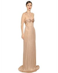 Maria Lucia Hohan Imman Draped Pleated Silk Tulle Gown