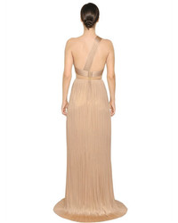 Maria Lucia Hohan Imman Draped Pleated Silk Tulle Gown